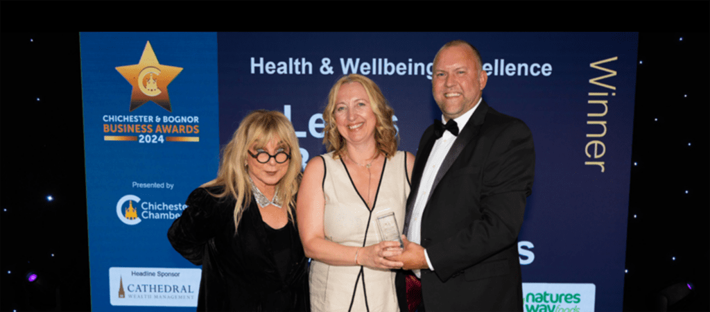 health and well-being excellece - Andrea Todorv accepting the award