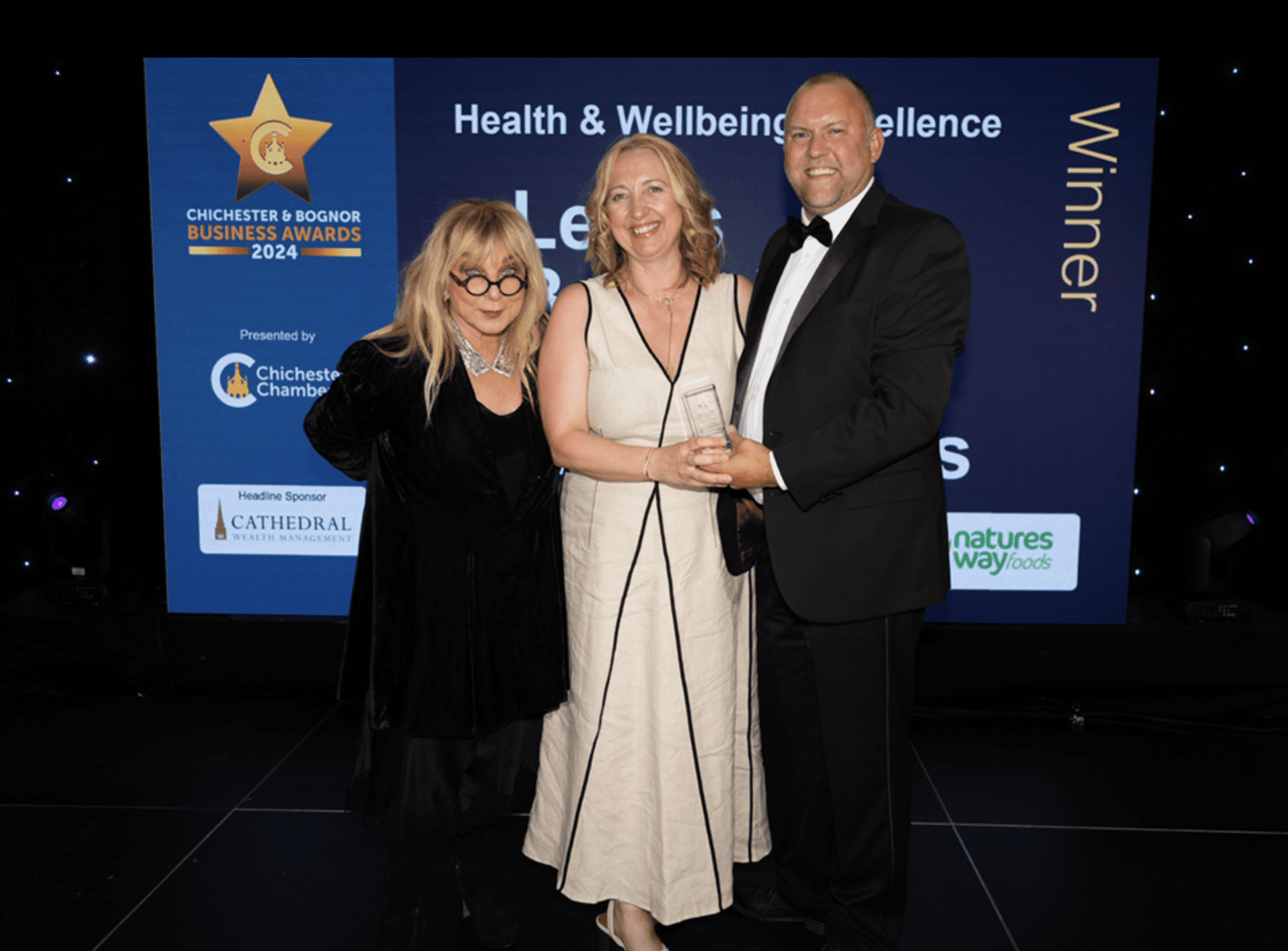 Chichester Chamber of Commerce Health & Well-being award being accepted by Andrea Todorov