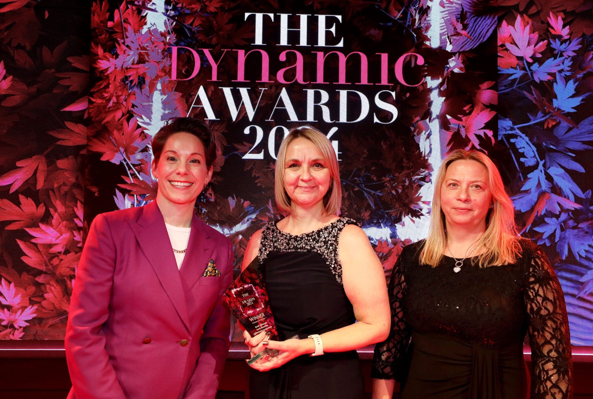 Dynamics Award for Company of the Year being accepted by Sarah Alexander