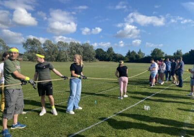 The team await Tug of War